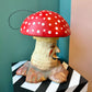 Vintage Inspired Paper Mache Mushroom Candy Bucket