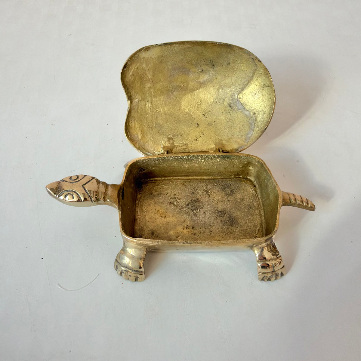 Vintage Brass Turtle Trinket Box