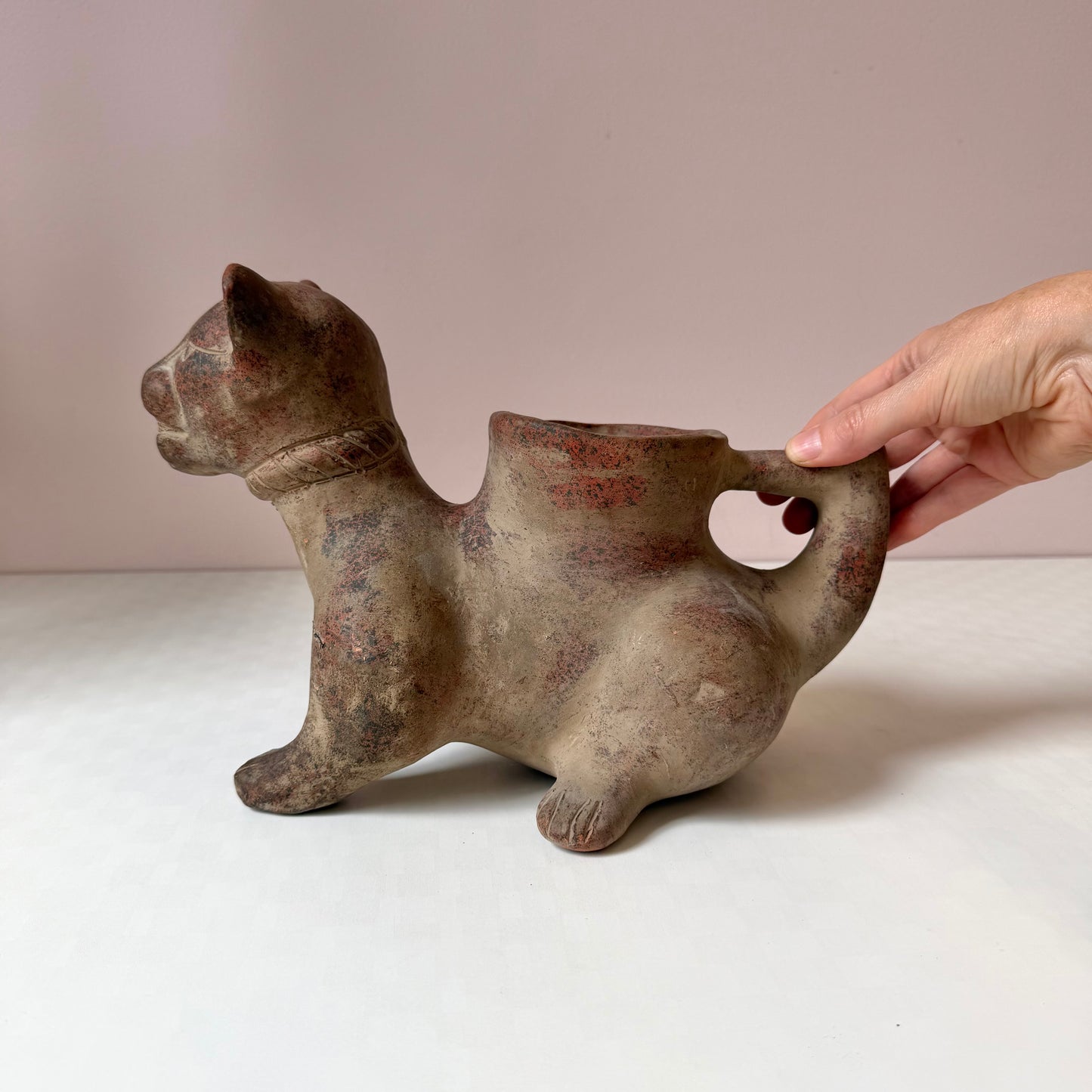 Vintage Mid-Century Colima Mexican Clay Dog Vessel