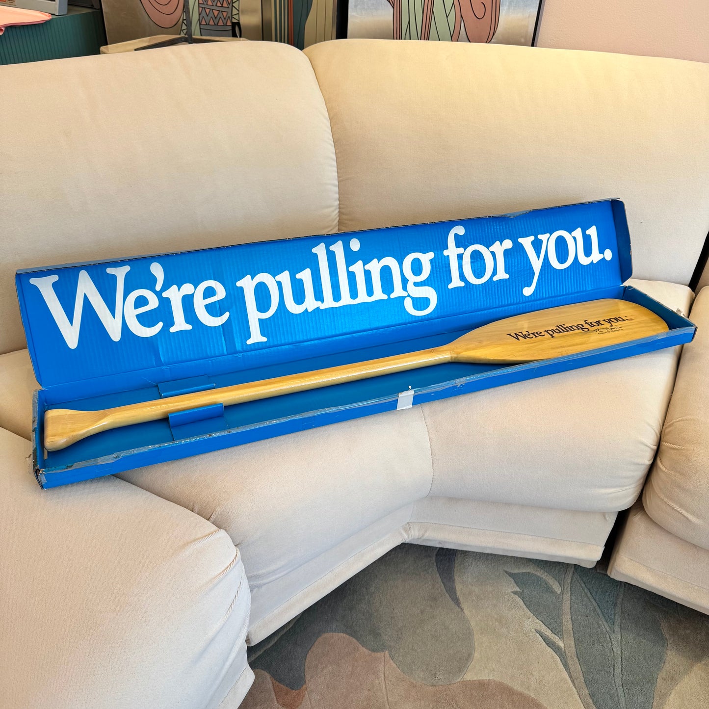 Vintage Advertising 'We're Pulling for you' Paddle Prototype