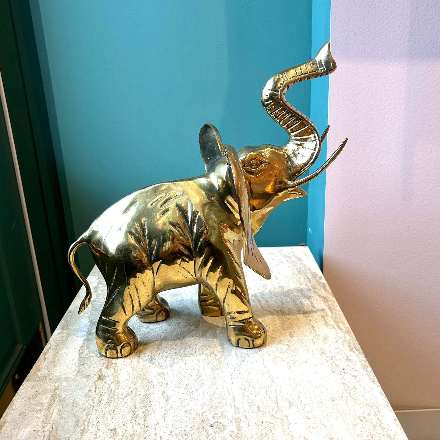 Vintage Brass Elephant Statue
