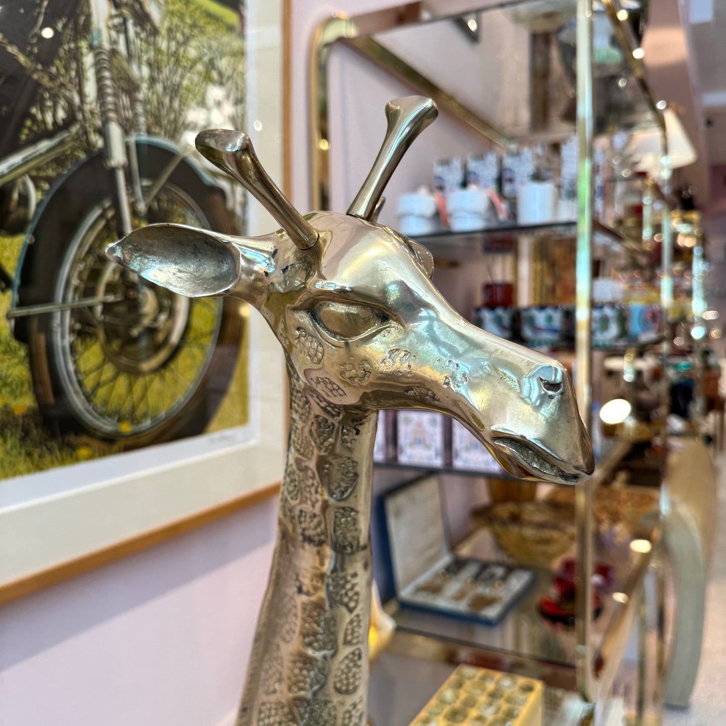 Vintage Extra Large Brass Giraffe 54.5"