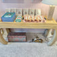 Vintage Curve Legged Pencil Reed Style Console Table