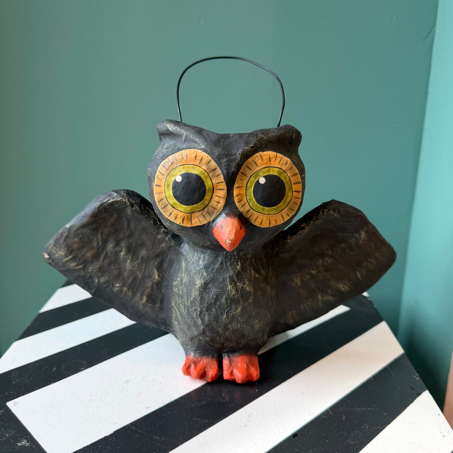 Vintage Inspired Flying Owl Candy Bucket