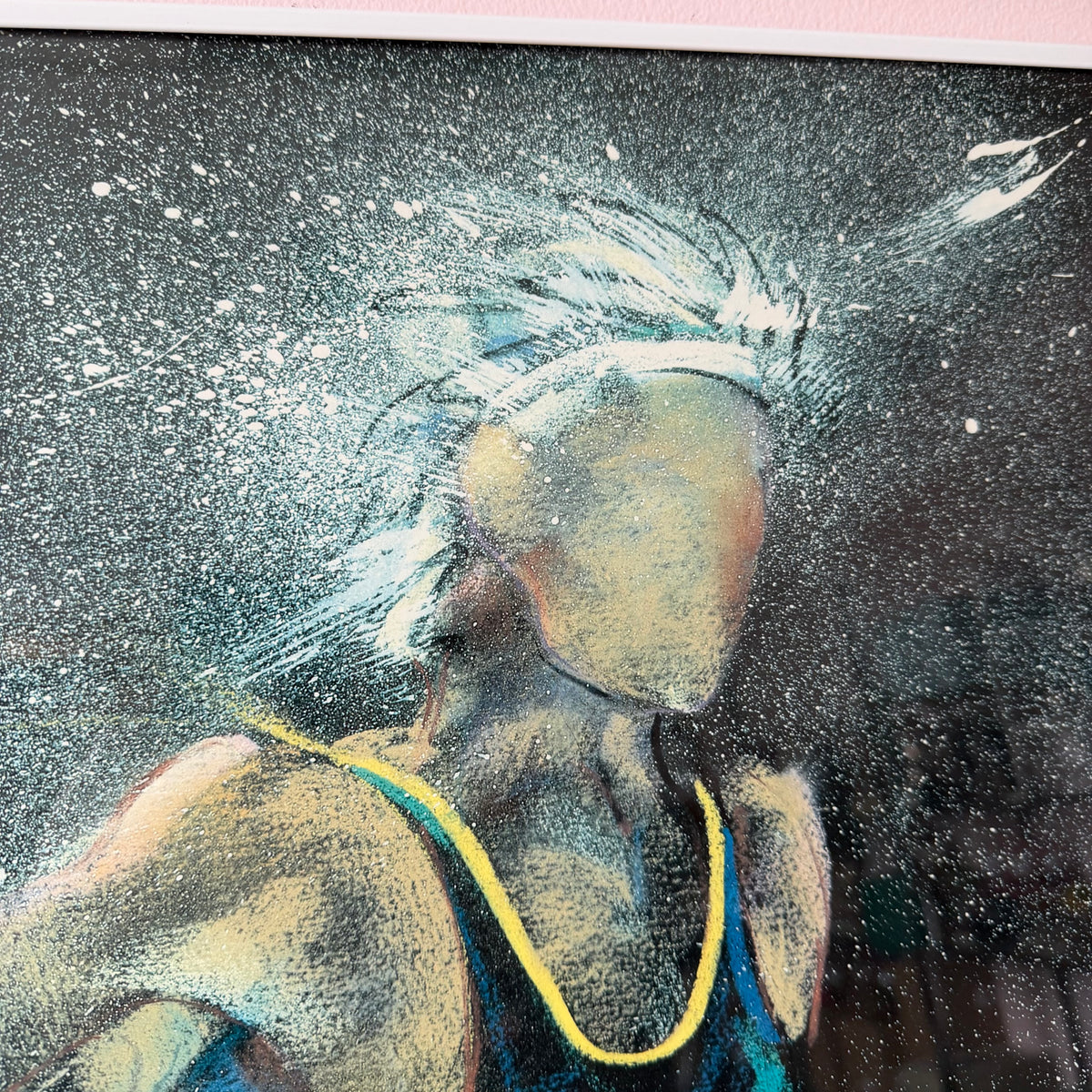 Vintage Framed 1988 "The Joy of Running" Art Poster by Terry Rose