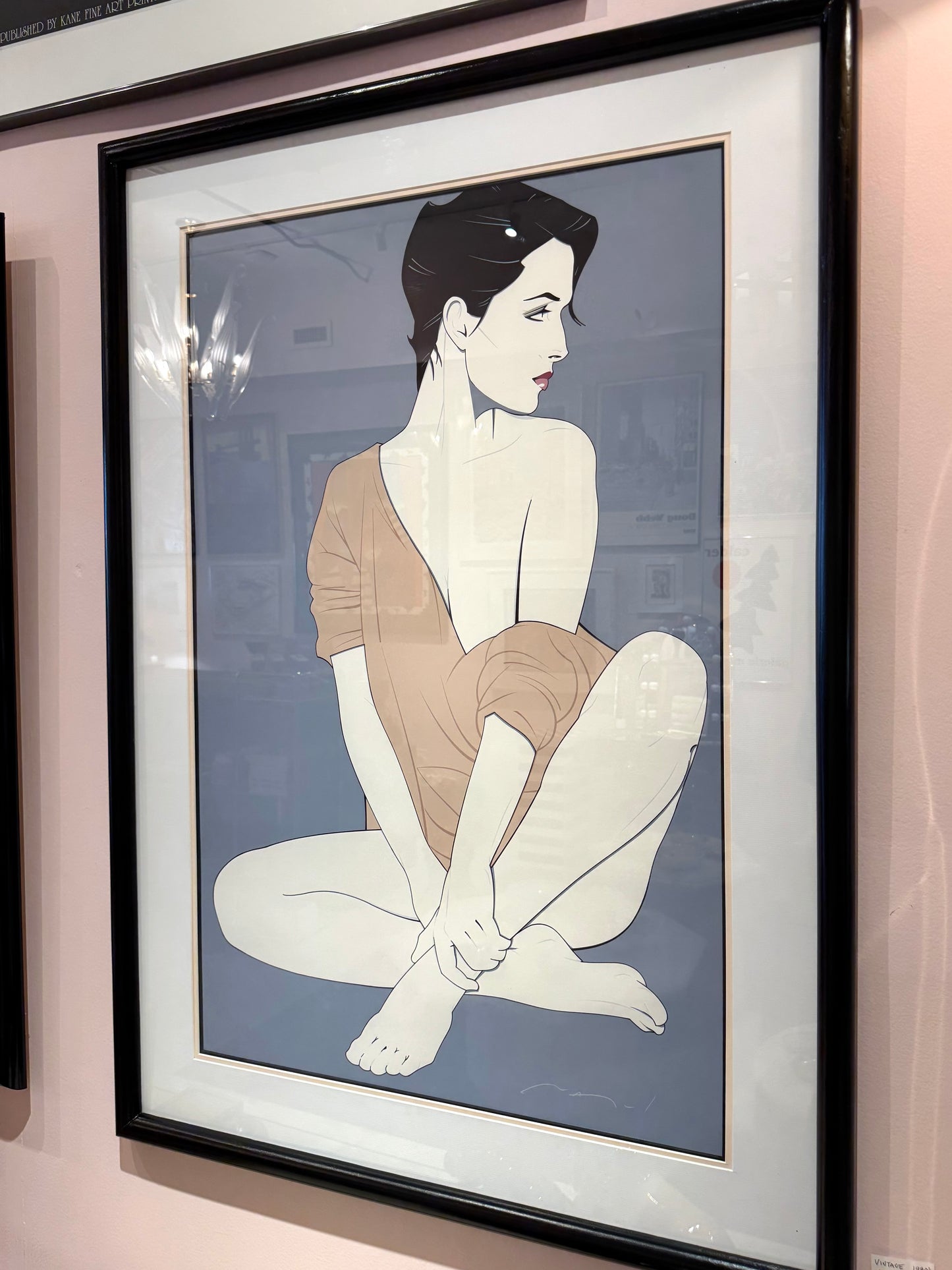 Vintage Framed Patrick Nagel Serigraph Titled "Commemorative #4"