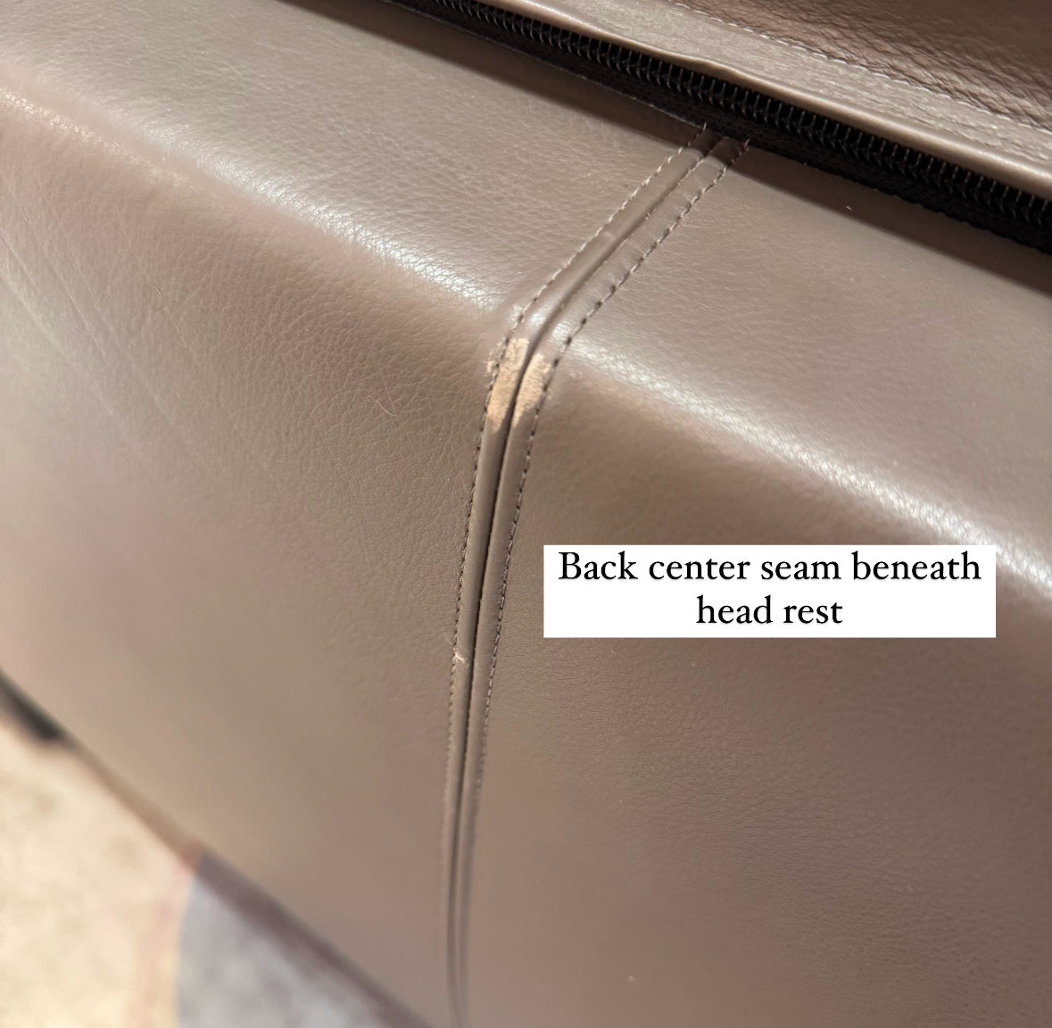 1980's Vintage Taupe Leather Adjustable Sofa by Durlet