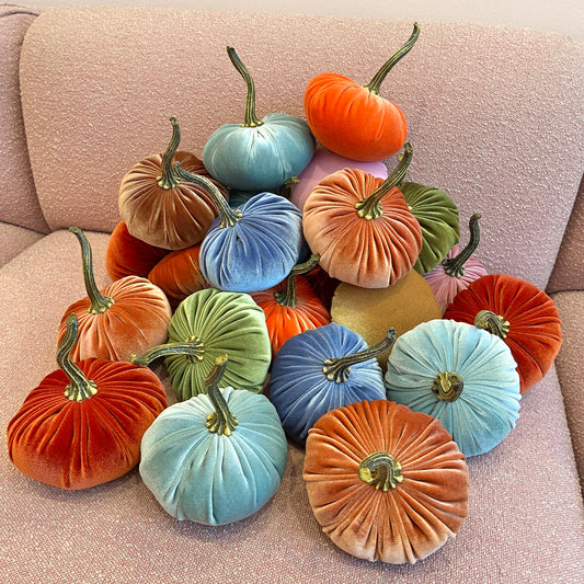 Small Handmade Velvet Pumpkins