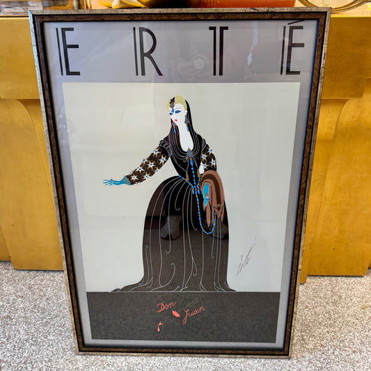 Vintage Art Deco 'Don Juan' Framed Lithograph by Erte