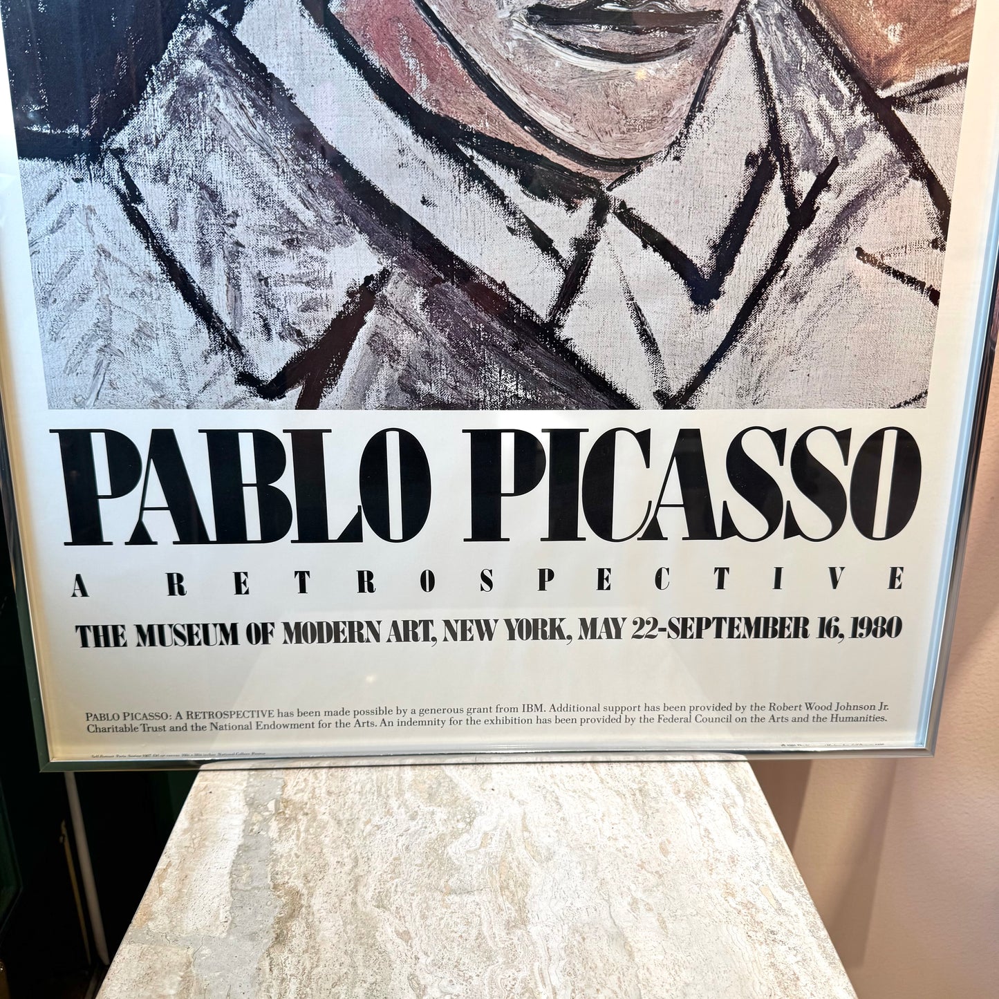 Vintage Framed 1980 "Pablo Picasso: A Retrospective" Exhibition Poster
