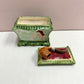Antique Art Deco Smoking Lady Majolica Pipe Lidded Box