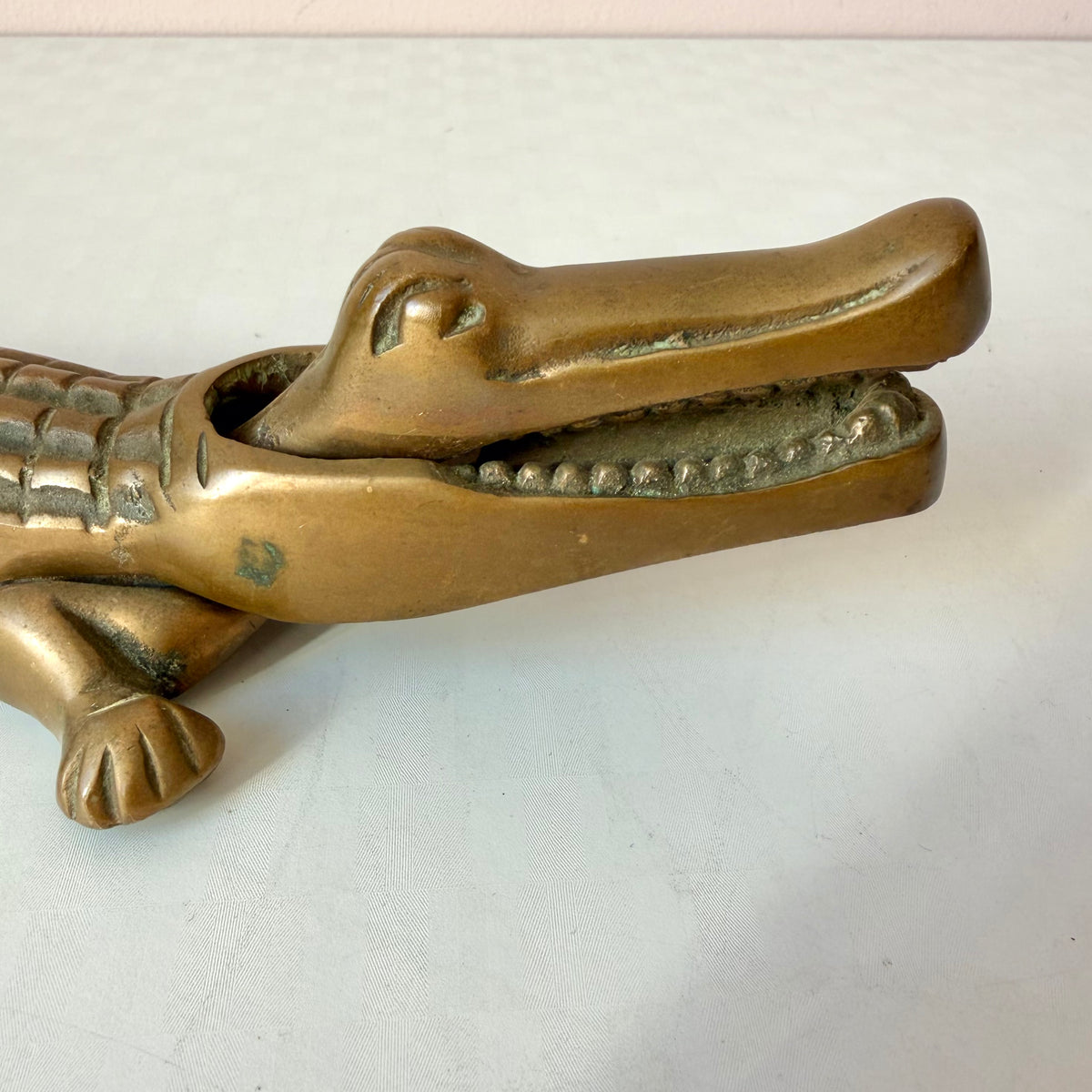 Vintage Large Brass Crocodile Nutcracker