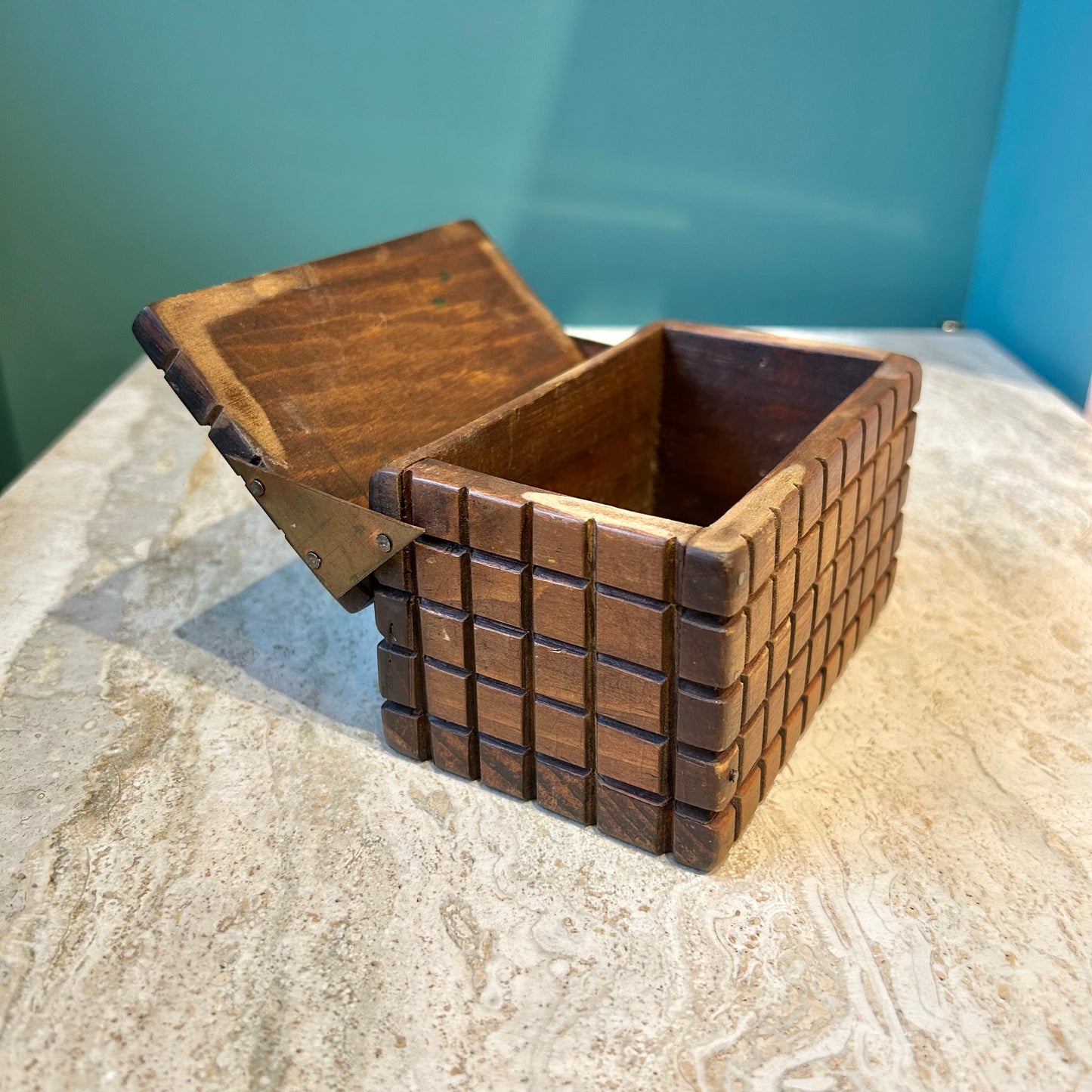 Vintage Carved Wooden Trinket Box