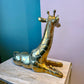 Vintage Large Brass Giraffe Statue