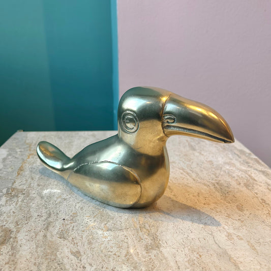 Vintage Brass Toucan Statue