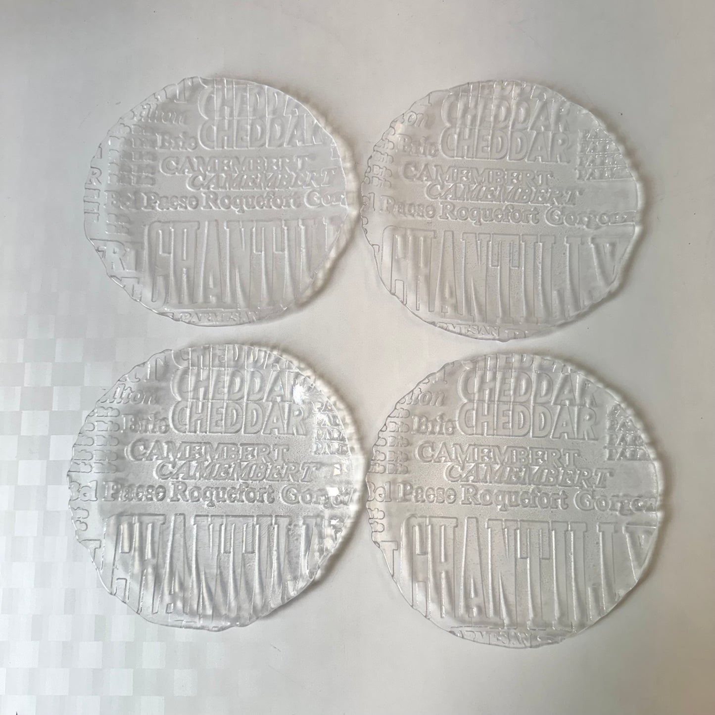 Set of 4 Vintage Royal Krona Sweden Cheese Plates By Bengt Edenfalk