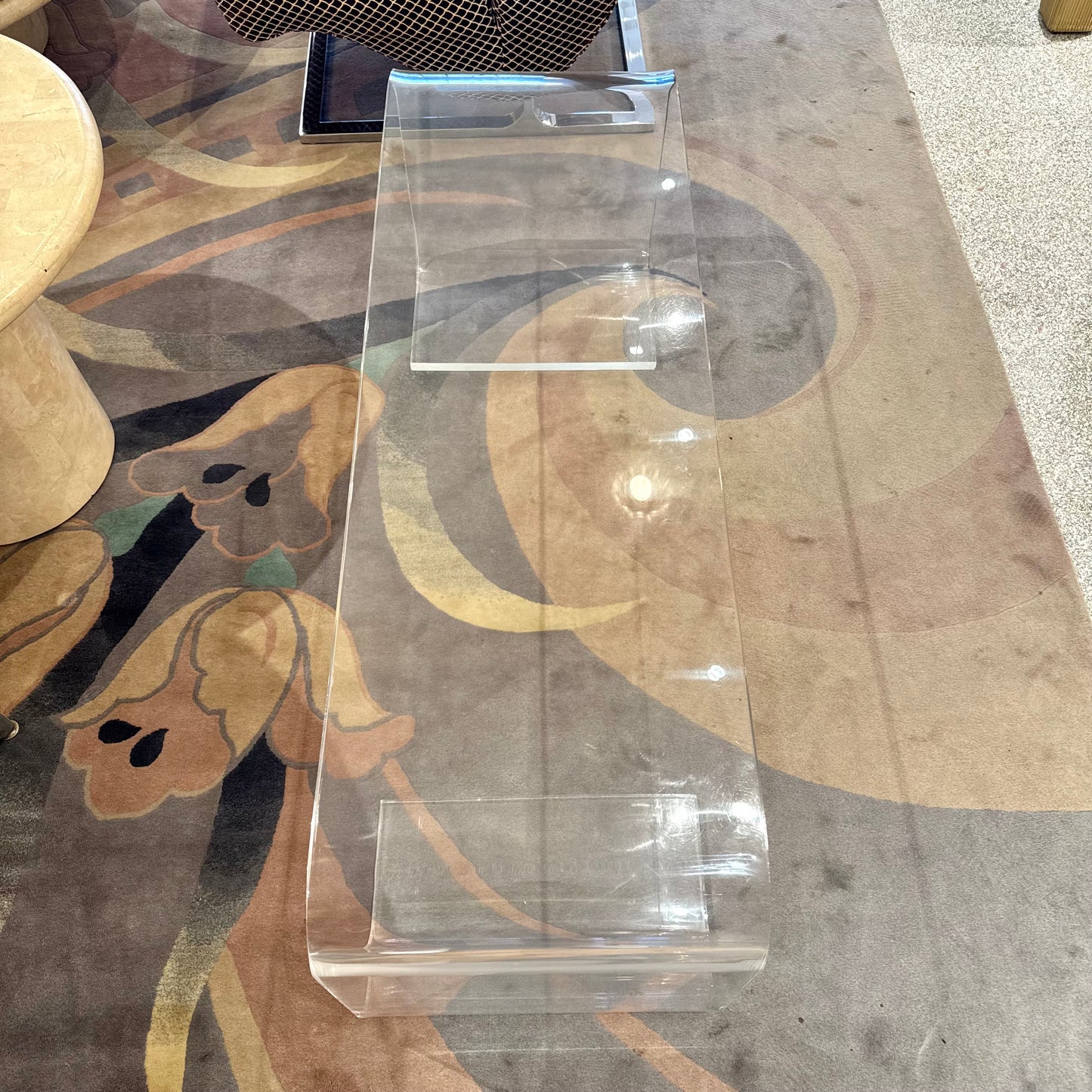 Vintage 1970's 'Scroll' Waterfall Lucite Coffee Table