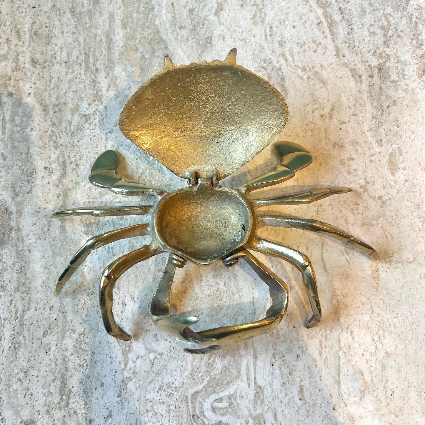 Vintage Brass Crab Ashtray
