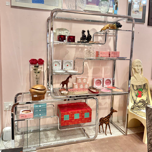 DIA Chrome and Glass Nesting Etagere