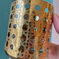 Set of 4 Vintage Gold Cannella Rattan Rocks Glasses by Culver