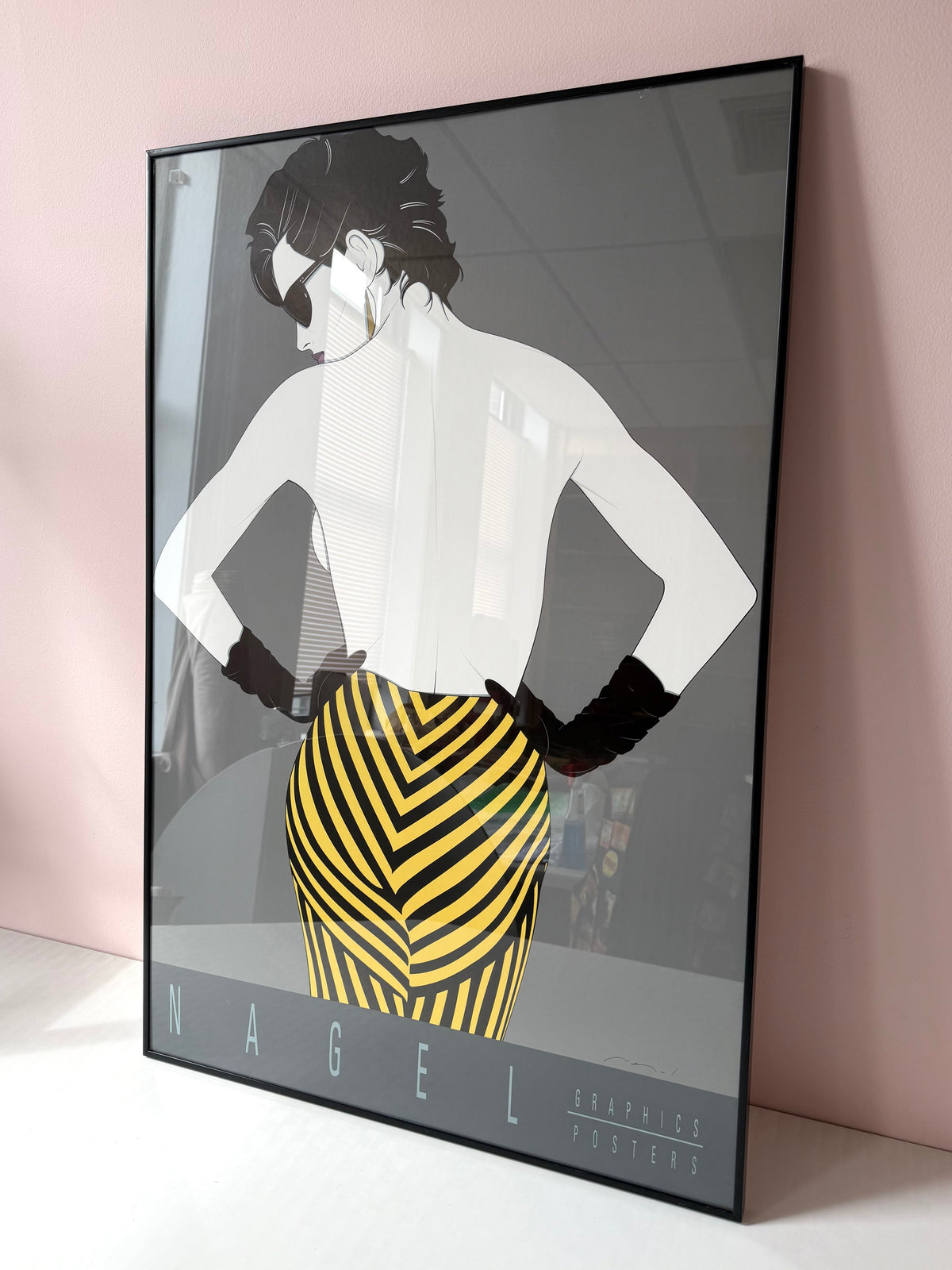 Vintage Framed "Untitled #103" Serigraph Print by Patrick Nagel