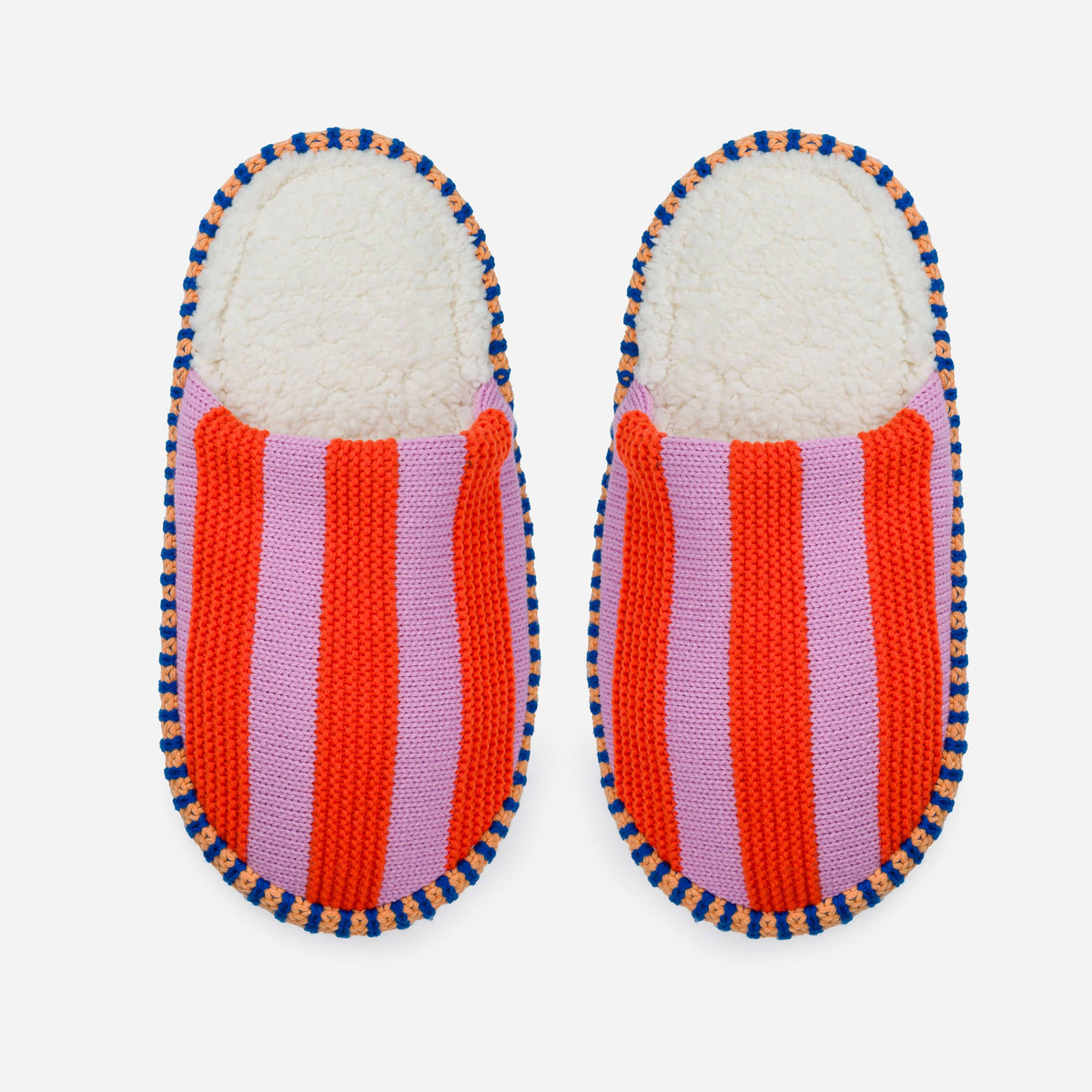 Stripe Slippers by Verloop Knit: Poppy Lilac