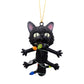 Shocked Black Cat Wrapped in Lights Ornament