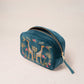 Rich Blue Wild Giraffe Palm Makeup Bag by Elizabeth Scarlett