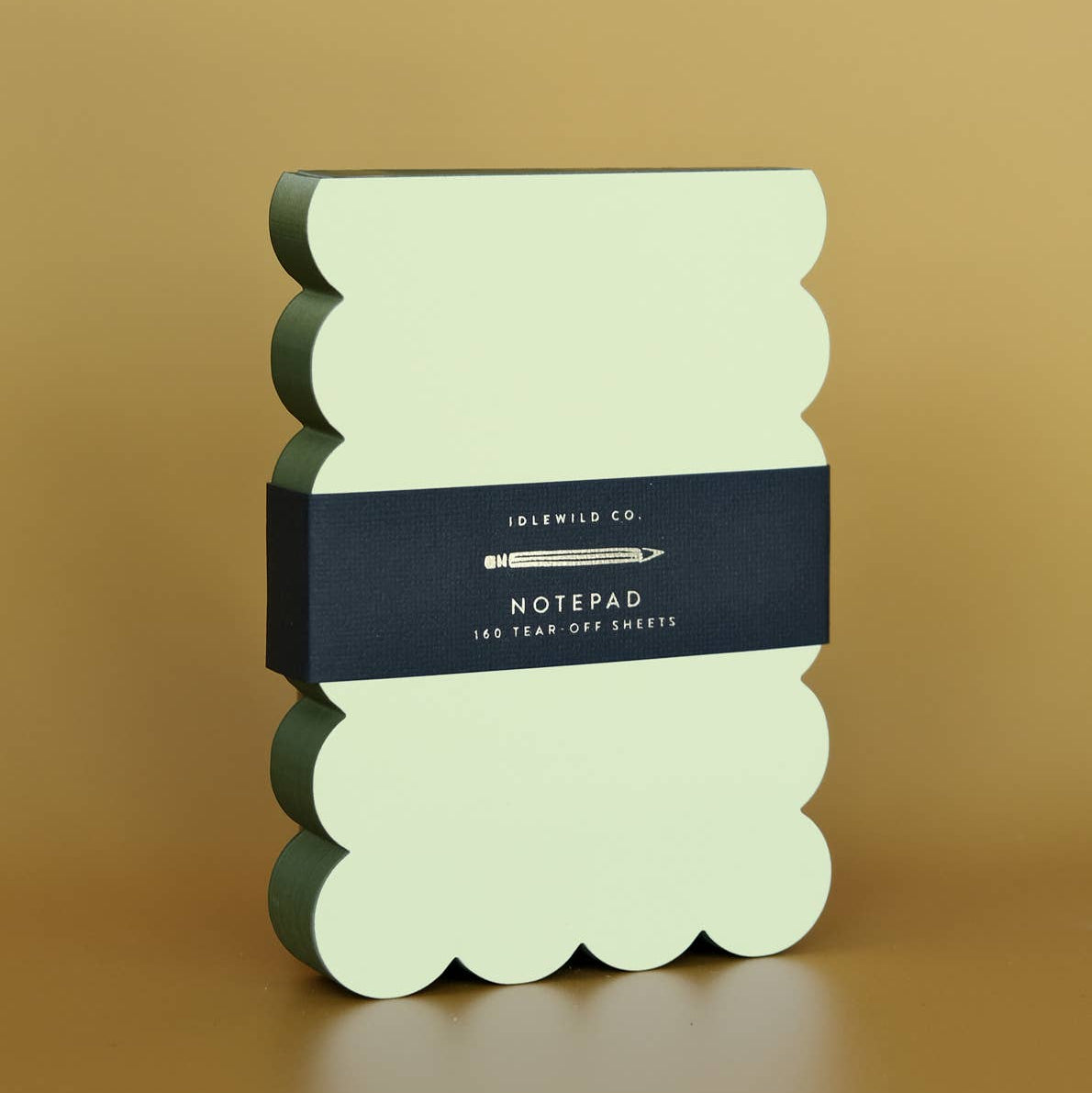 Scallop Edged Notepad | Chartreuse + Olive Edge