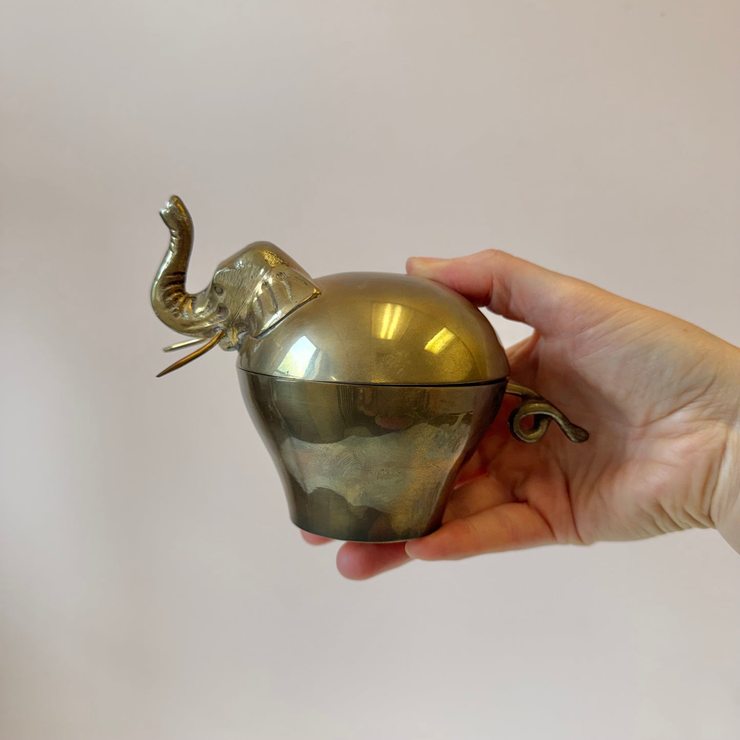 Vintage Brass Elephant Box