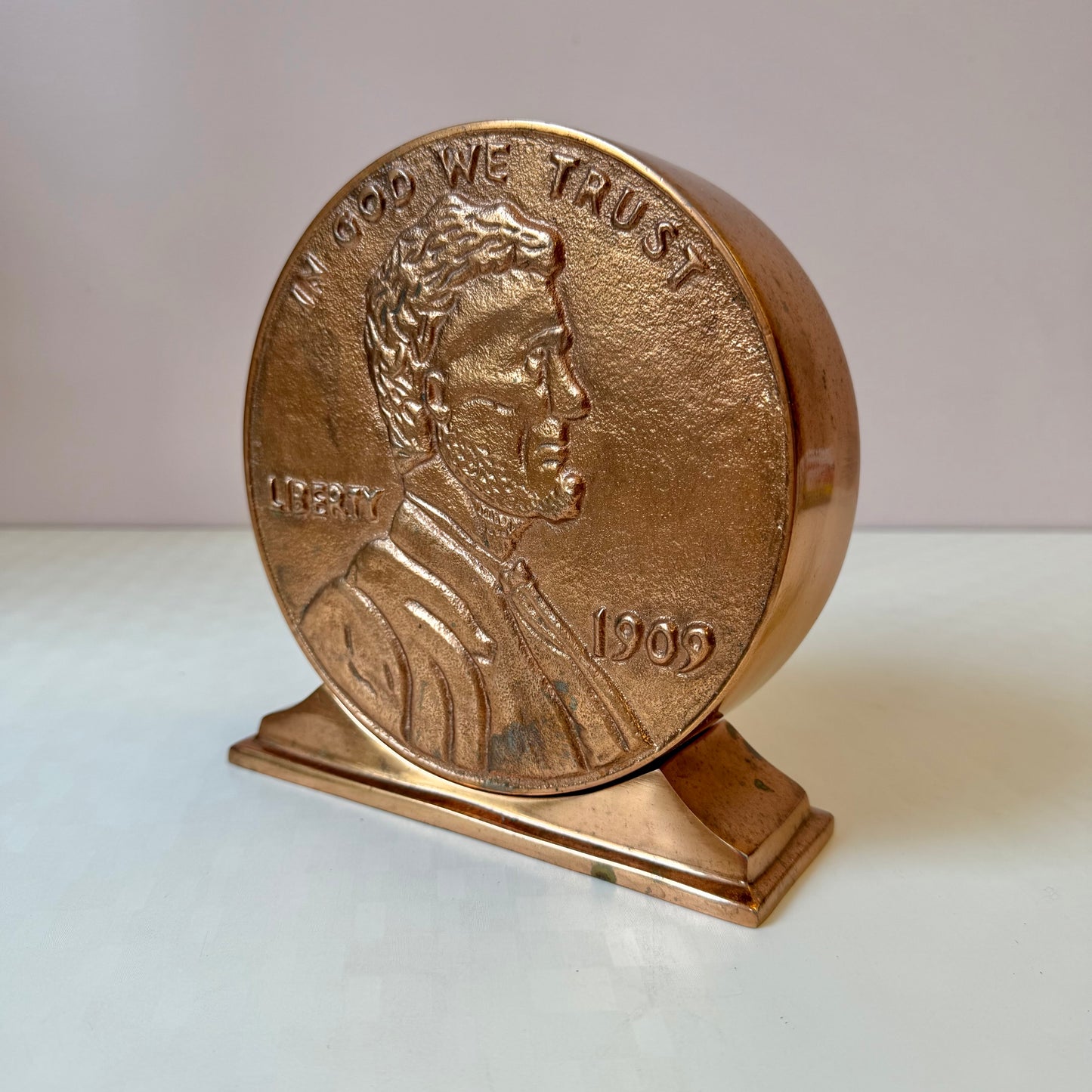 Vintage Novelty "One Cent" Wheat Penny Money Box