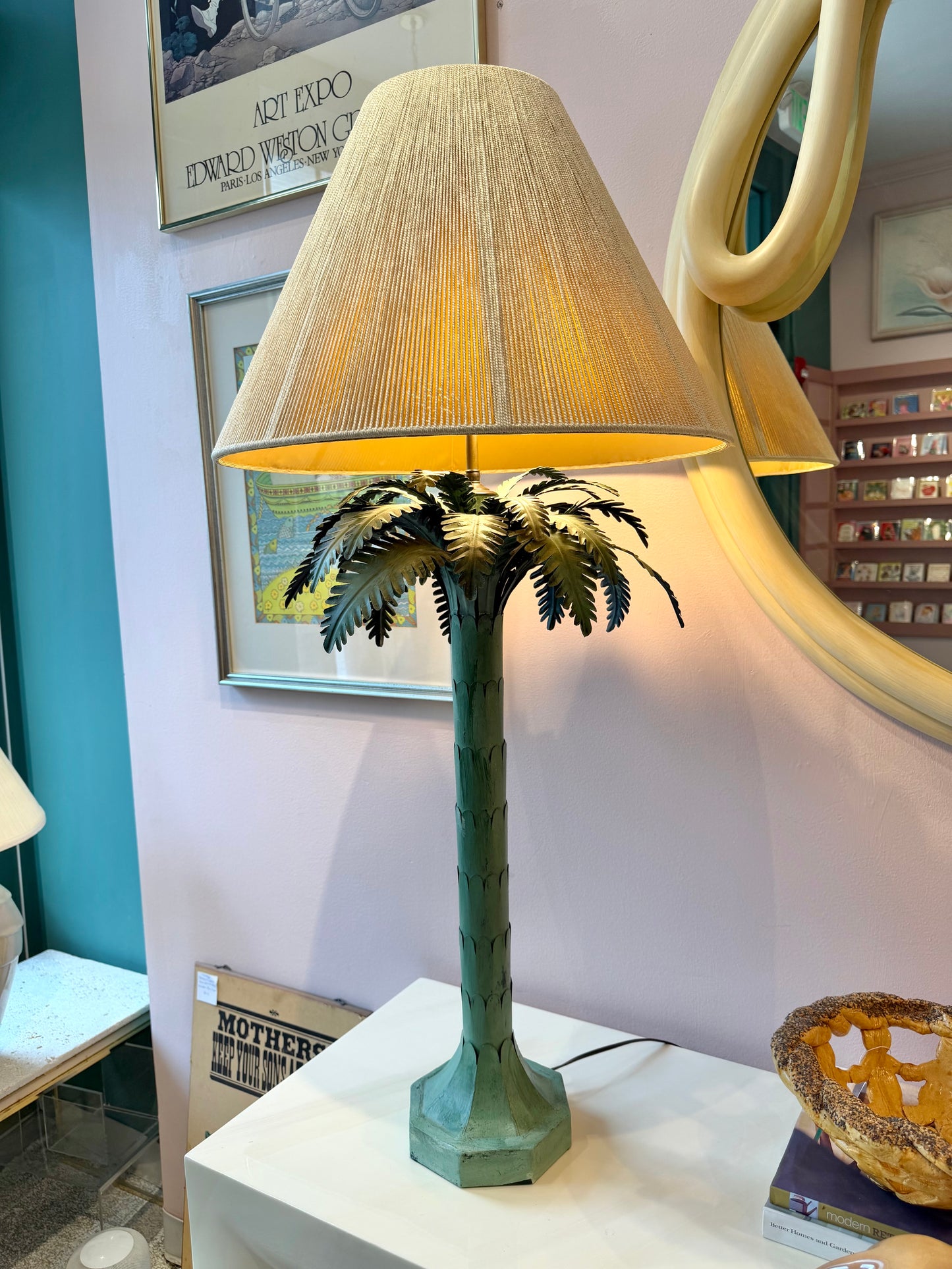 Vintage 1970s Chapman Style Palm Tree Table Lamp/per item