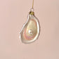 Glass Oyster Shell Ornament With Pearl