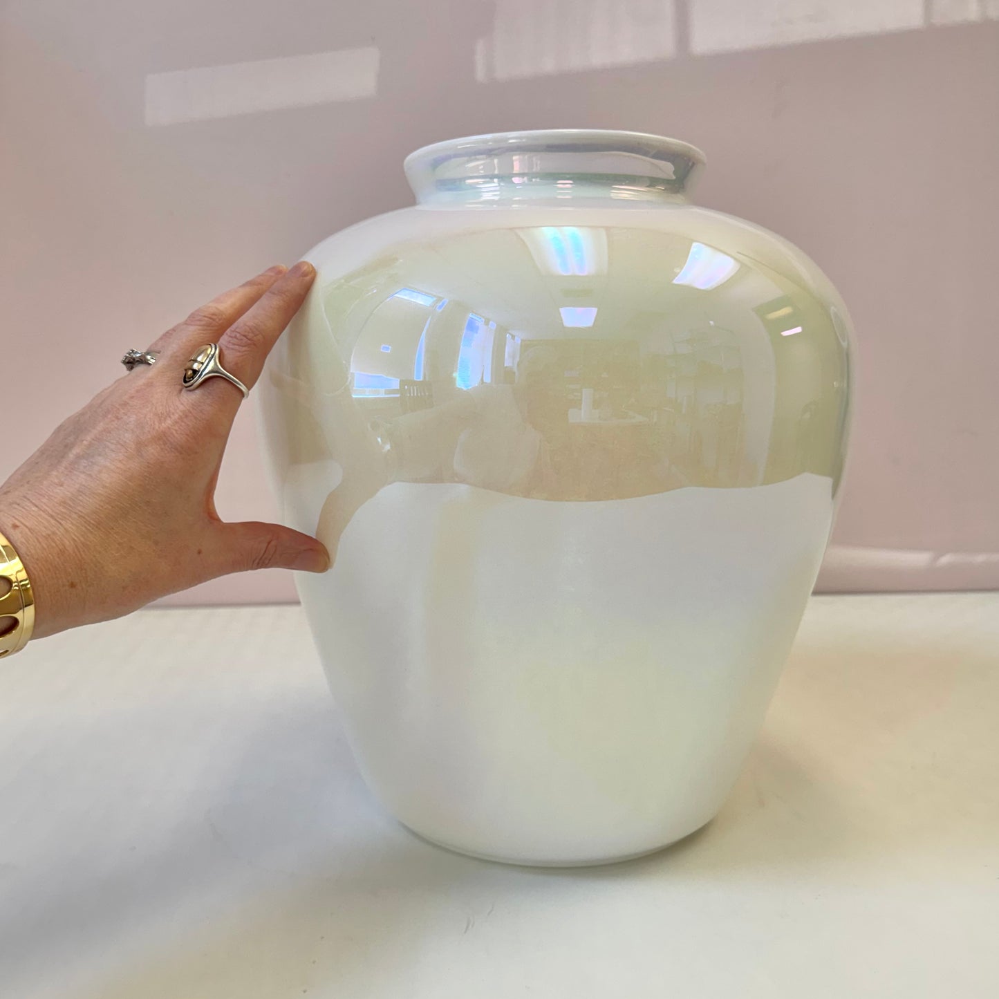 Vintage Opalescent Glass Vase