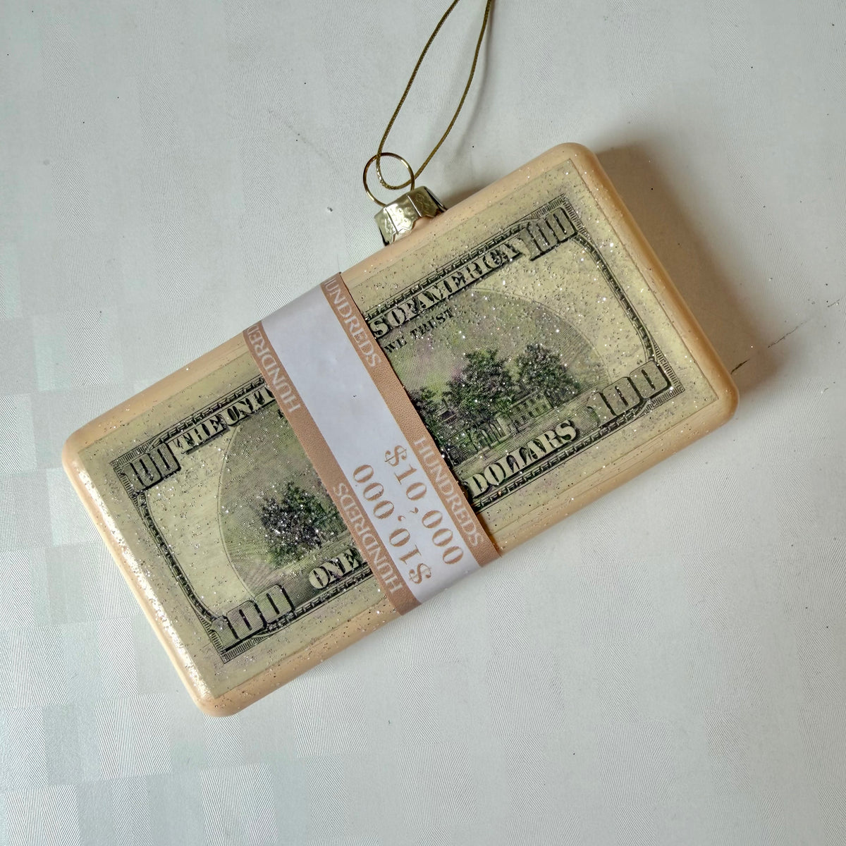 Stack of Hundred Dollar Bills Money Ornament