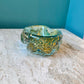 Chunky Vintage Blue and Gold Murano Glass Ashtray