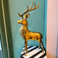 Large Vintage Brass Buck Deer Statue