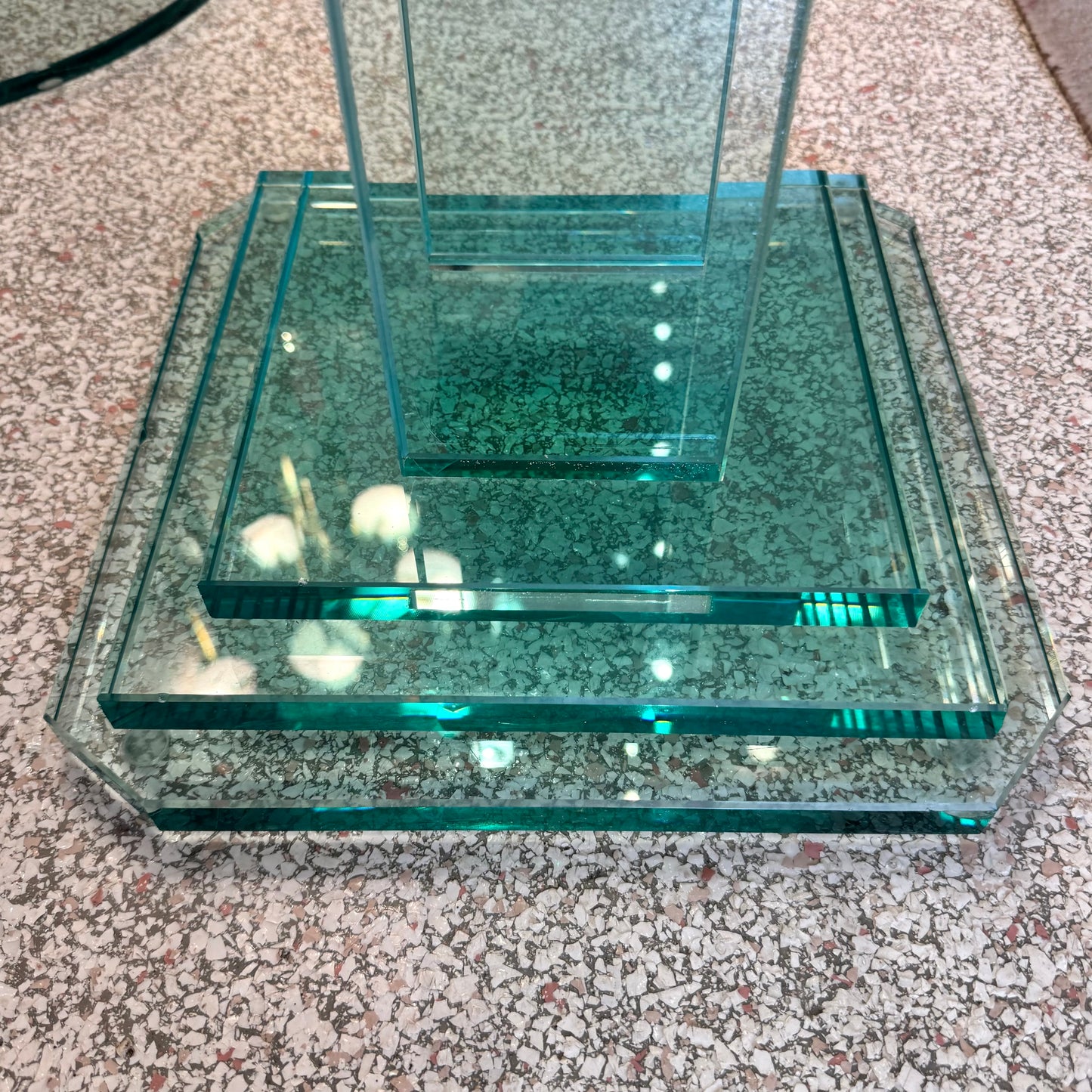 Vintage Stacked Glass Pedestal 36.5”