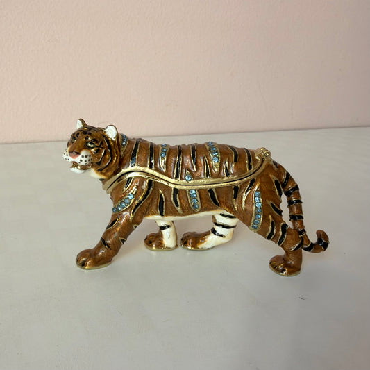 Jeweled Tiger Trinket Box