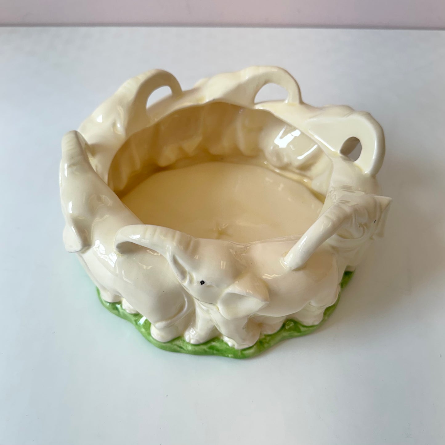 Vintage 1979 Ceramic Elephant Planter by Vandor Imports
