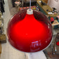 Vintage Red and White Space Age Dome Pendant Light