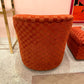 Vintage Dark Orange Checkered Tub Chair by Billy Baldwin for Luten-Clarey-Stern