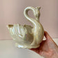 Vintage Iridescent Ceramic Swan Planter