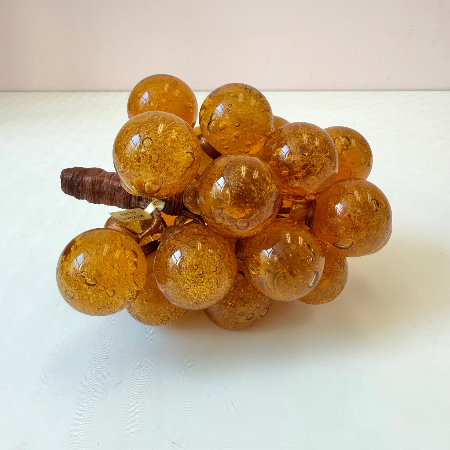 Vintage Amber Murano Glass Grape Cluster