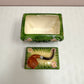 Antique Green Majolica Pipe Lidded Box