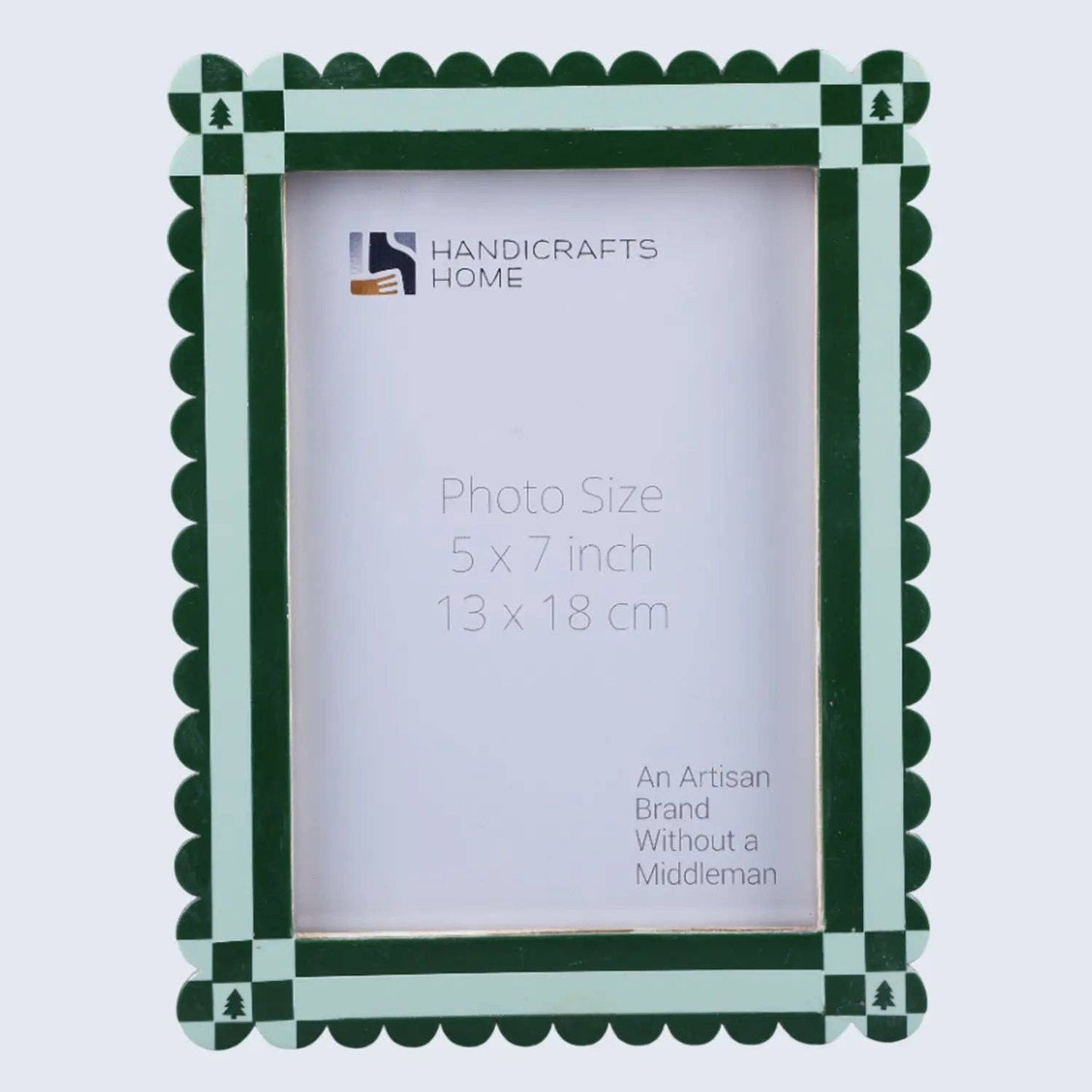 Green Resin Inlay Picture Frame: 5"x7"