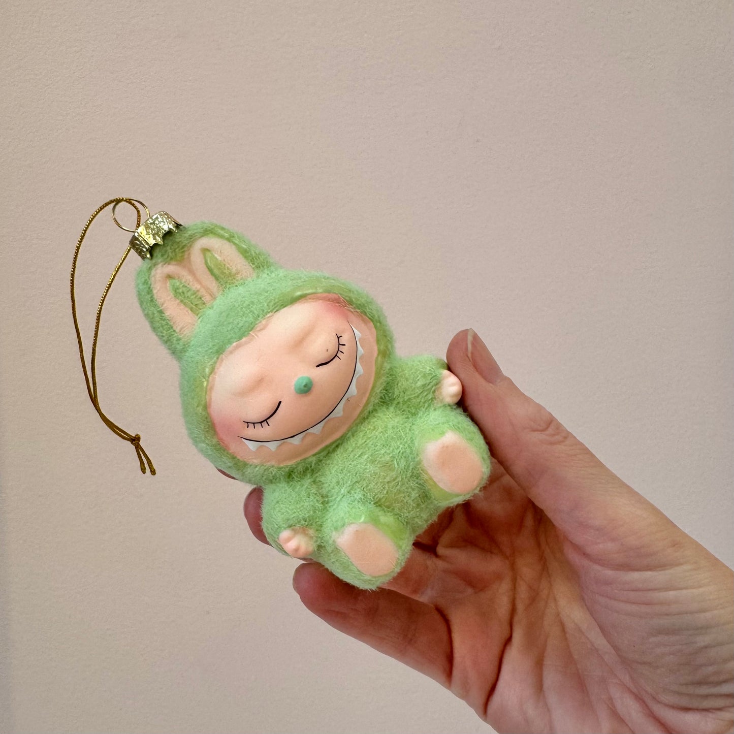 Fuzzy Sleeping Monster Labubu Style Ornament