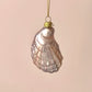Glass Oyster Shell Ornament With Pearl