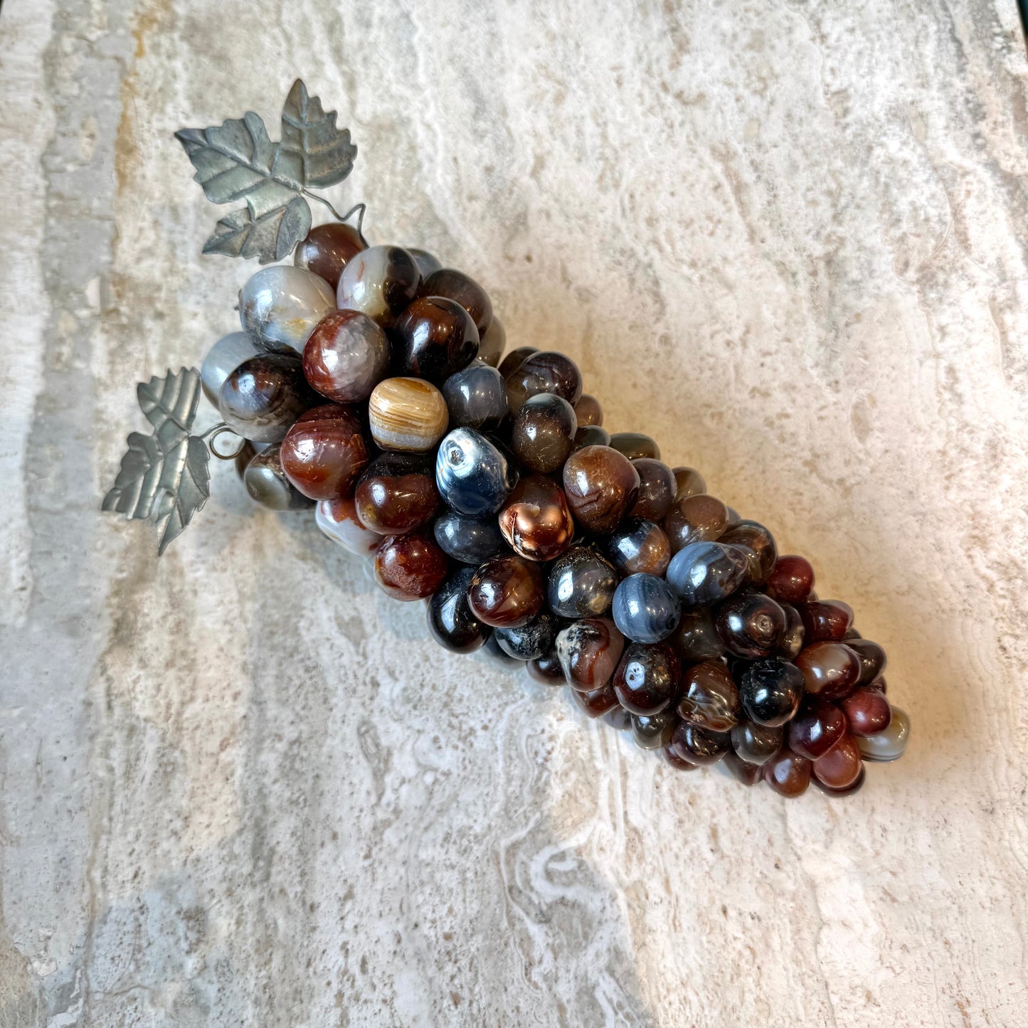 Mid Century Quartz Stone Marble Bunch of Grapes