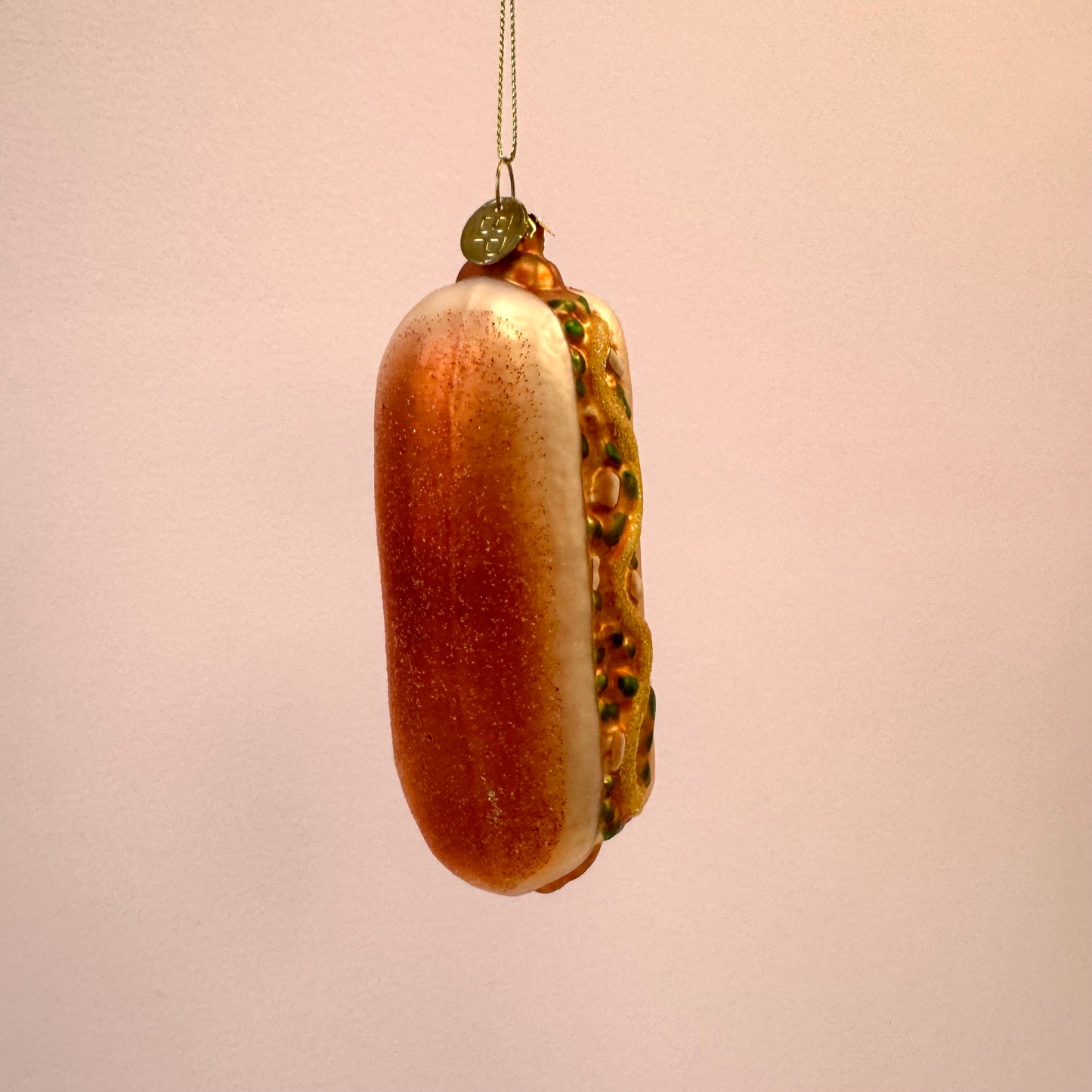 Hot Dog Glass Ornament